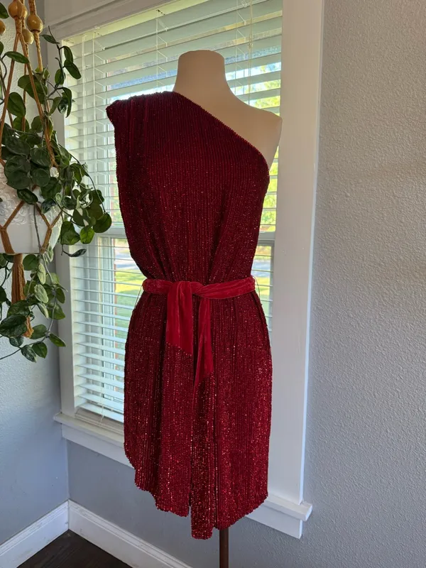 Retrofête Ella Sequin One Shoulder Mini Dress Size Small - Image 2
