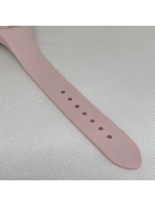Digital quartz women’s watch pink rose gold tone 37mm silicone band running - Image 5