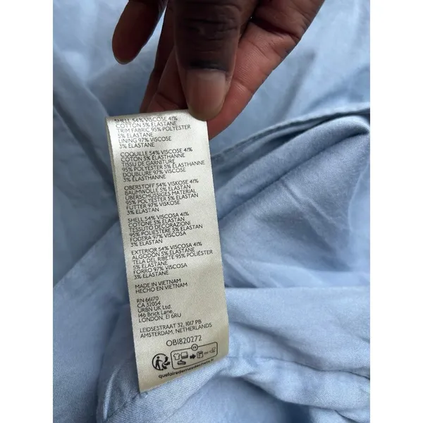 Anthropologie Light Blue Grey Strapless Midi Dress Size 8 - Image 16