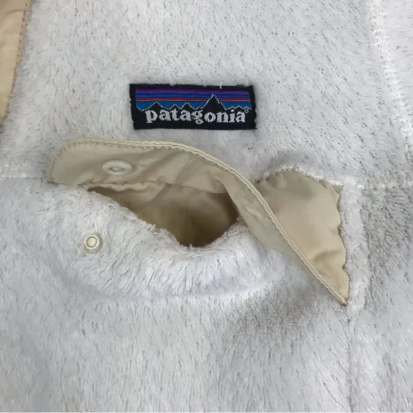 PATAGONIA Polartec Fleece Snap-T Pullover Women XS Cream Gorpcore Outdoor Casual - Image 9