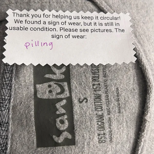 Sanuk Organic Cotton Hoodie Sweatshirt‎ Gray Small - Image 7