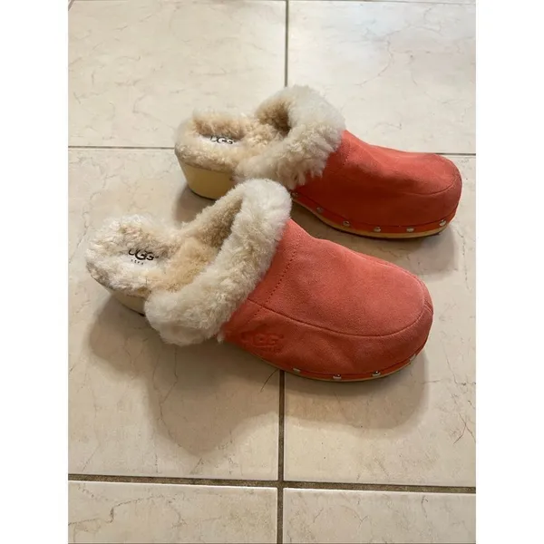 UGG Australia Coral Kalie Suede Sheepskin Lined Clog Slide Size 10 - Image 2