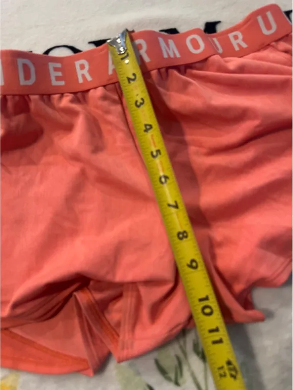 Under Armour Running Shorts Athletic Gym Workout in a coral orange tone Size L - Image 7