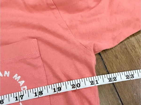 VS PINK The Ocean Made Me Salty Long Sleeve Pocket Campus Tee Salmon Peach M - Image 6