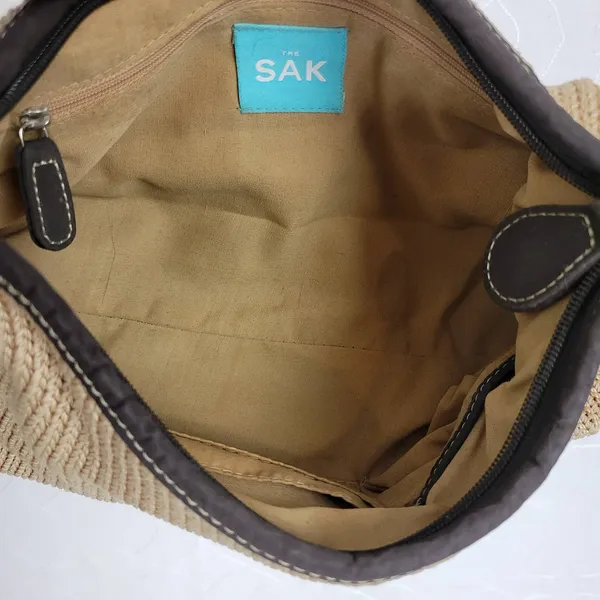 The‎ Sak Womens Shoulder Bag One Size Brown Adjustable Strap Zip Closure Woven - Image 4