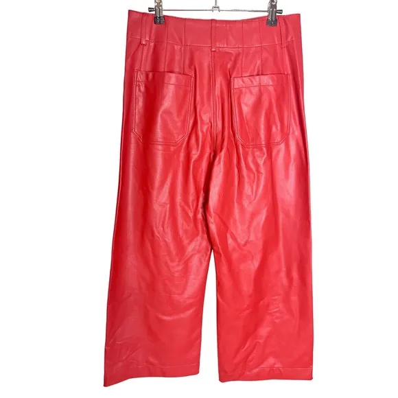 NWT Anthropologie‎ Maeve The Colette Faux Leather Crop Wide-Leg Pants Size 30 - Image 6