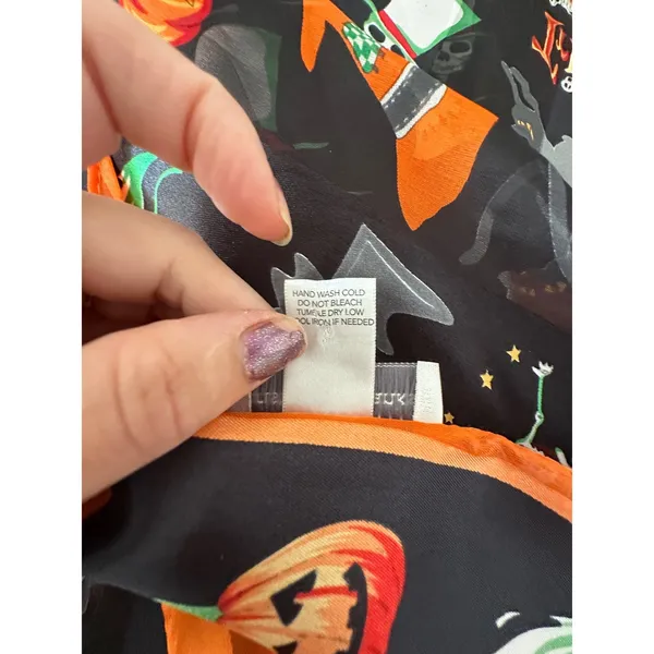 Christopher & Banks Scarf Women Black Halloween Pumpkin Ghost Cat Fall Teacher - Image 6