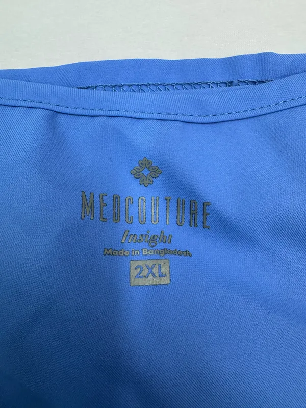 Med Couture Ceil Blue Short Sleeve Scrub Top Size 2XL - Image 5