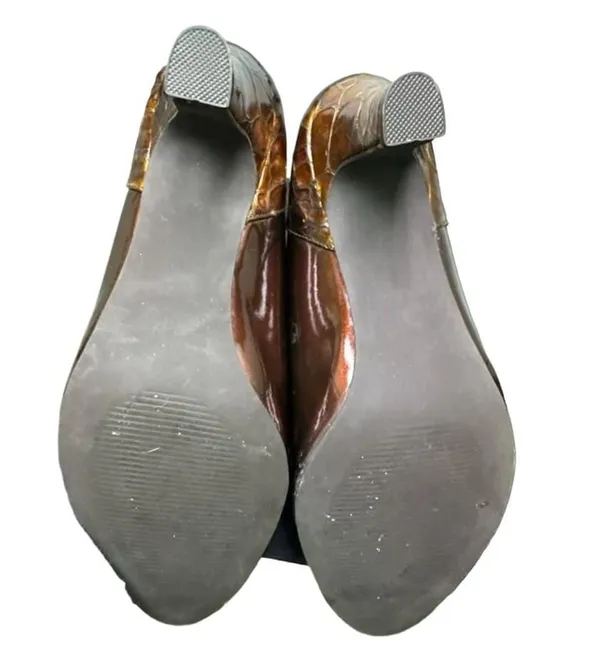 Andiamo Bronze Patent Leather Heels Brown Size 9 - Image 6