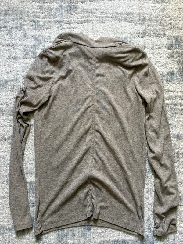 Worn Once Zara Taupe Draped Cowl Neck Long Sleeve Top - Image 2