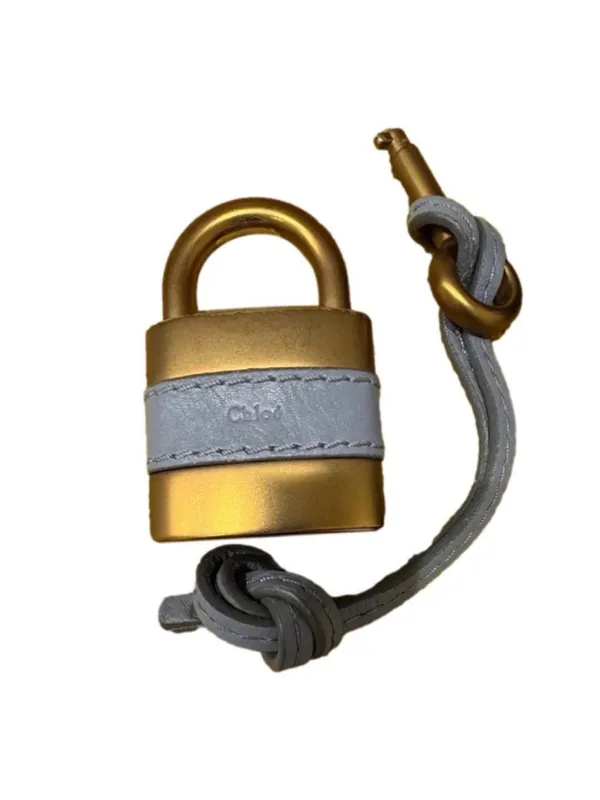 Chloé Paddington Blue Gray Leather Gold Hardware Padlock and Key Replacement - Image 14