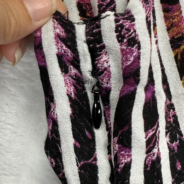 Free People Maxi Dress Size 8 Midnight Combo Striped Floral‎ Rayon Blend - Image 10