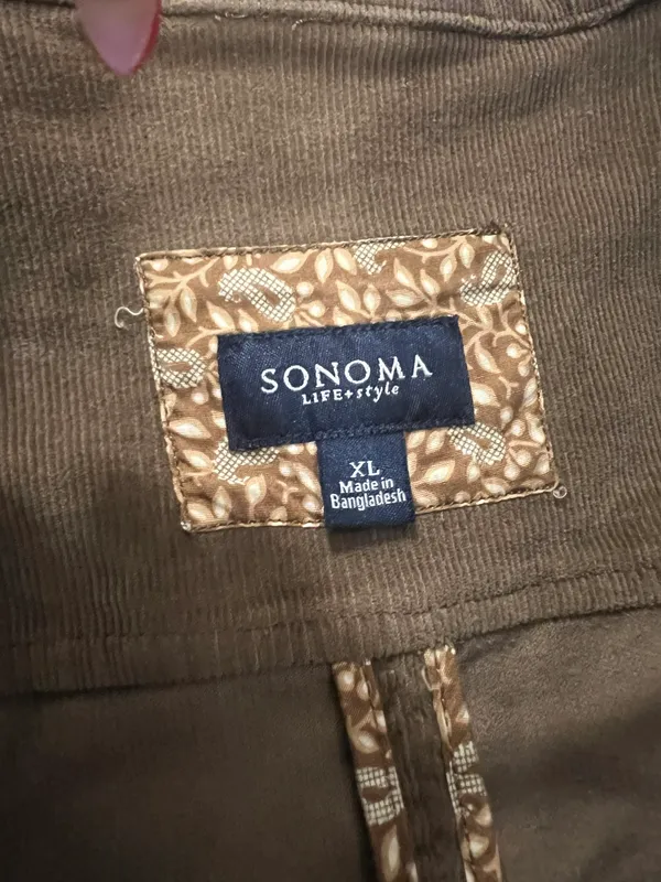 Sonoma Brown Corduroy  Button-Up Jacket - Image 2