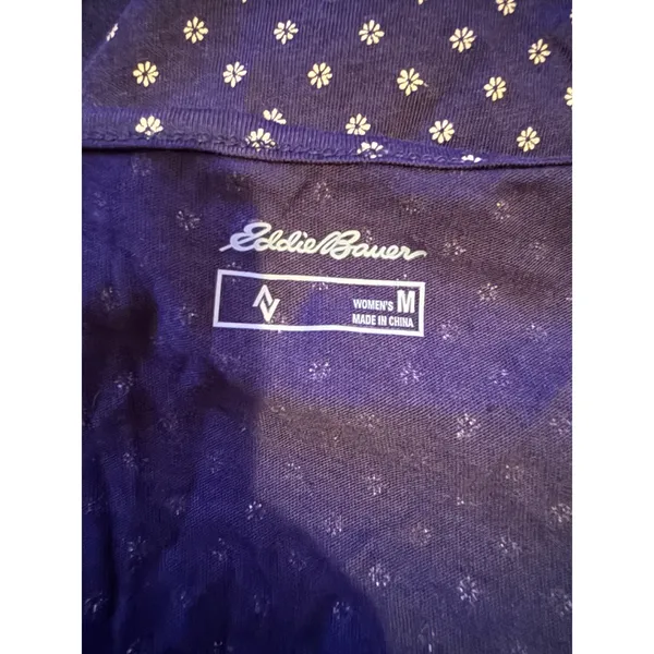 Eddie Bauer NWT Gatecheck Tie Strap Tank Top Women's Medium Navy Polka‎ Dot - Image 5
