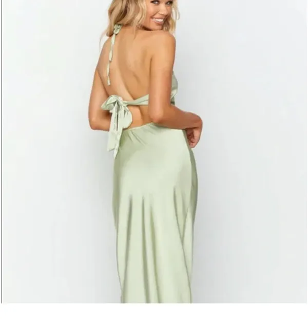 Beginning Boutique Maxi Dress Green - Image 2