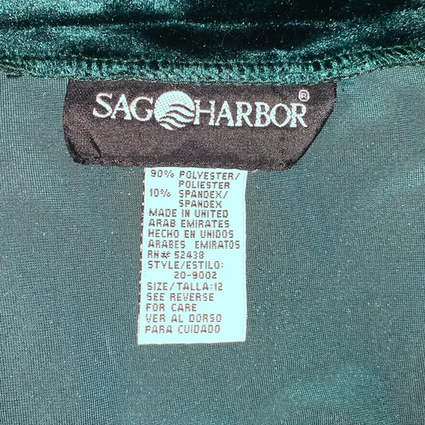 Sag Harbor Velvet Overall Jumper Dress Dark Green Vintage - Image 6