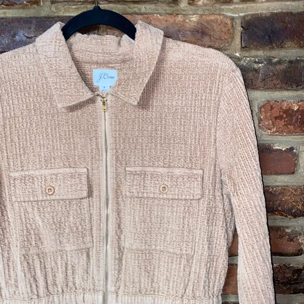 J. Crew Mocha Tan Corduroy Zip-Front Cinched Mini Dress Women's Size 8 - Image 4