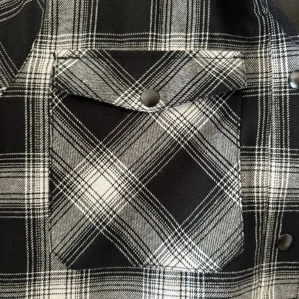 Volcom Hooded Black White Checkered Cotton Blend Ski Snowboard SZ XL # 2518 - Image 7
