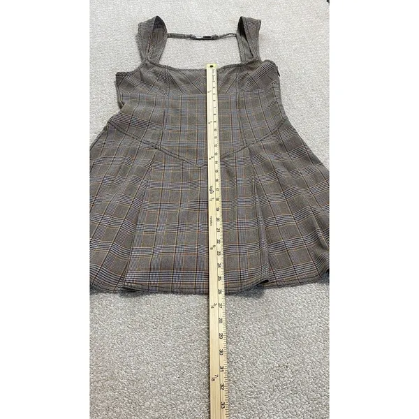 BDG Plaid Fit & Flare Mini Sleeveless Open Back Dress Size L - Image 5
