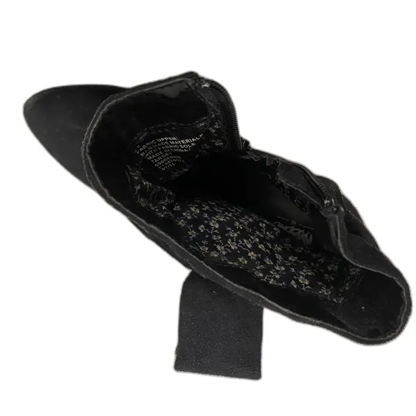 Mossimo Fall Black Faux Suede Side Zip Up Heel Booties with Bow Women's Sz 7.5 - Image 6