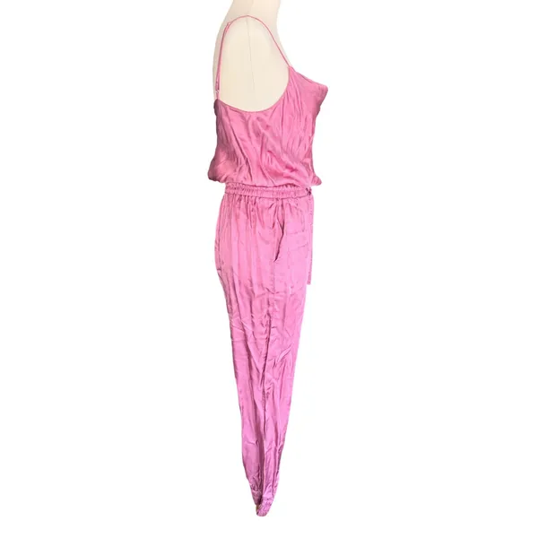 Cinq‎ a Sept Finnley Pink Satin Sleeveless Jogger Jumpsuit Small Tous Les Jours - Image 4