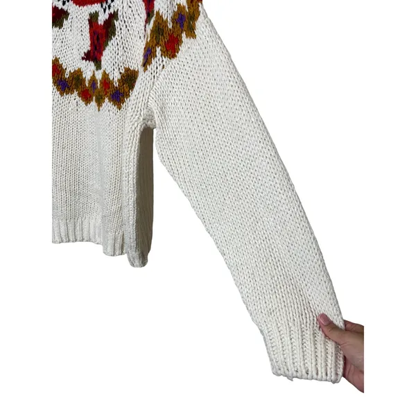 Vintage Carriage Court Cream Fair Isle‎ Knit Sweater Women's M Ramie Acrylic - Image 4