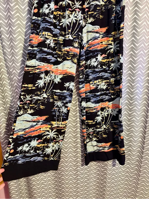 Free People | Floral Tropical Blue Lagoon Wide Leg Lounge Pants, XS - Image 3