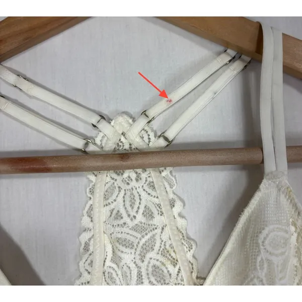 Aerie Bralette Cream Floral Lace Racerback Boho Intimates‎ Romantic Loungewear M - Image 6