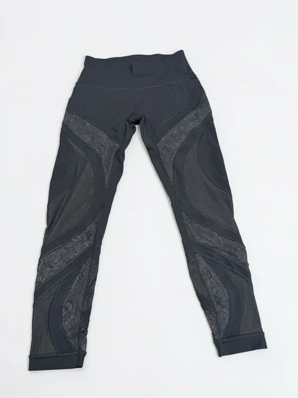 Lululemon Reveal Tight Digirender 25" Graphite Grey Mesh‎ Lace Leggings - Image 3