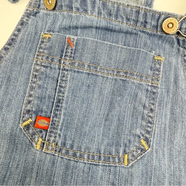 Dickies Heritage Bib Denim Overalls Medium Stone Wash Blue - Image 7