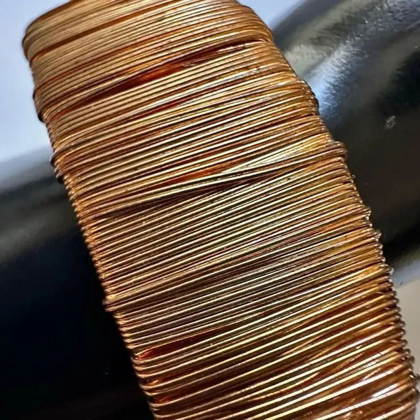 Gold tone wire wrapped bangle bracelet - Image 7