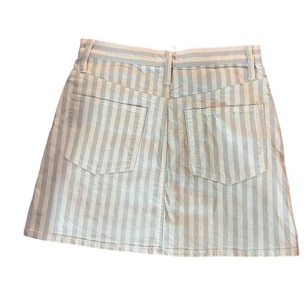 Madewell Skirt Womens Size 28 Blue White‎ Striped Denim A-Line Mini - Image 4