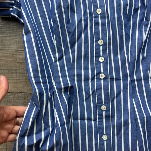 J. Crew Striped poplin pleated shirt-dress - Image 5
