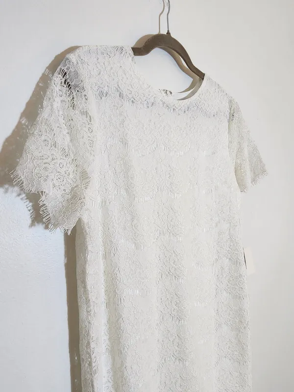 Lulus White Lace Mini Shift Dress NWT Size Large - Image 4