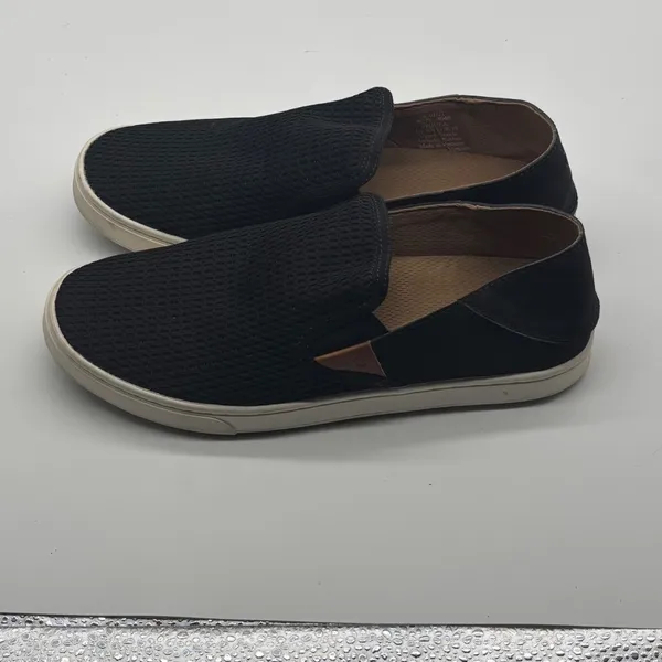 OluKai Pehuea Black Mesh Slip On Sneakers Drop In Heel Womens 9 - Image 4