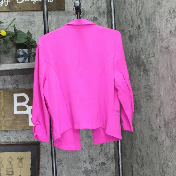 NWT Bar III Petite 3/4-Sleeve Shawl-Collar Blazer Jacket Pinkadelic Pink PXL - Image 2