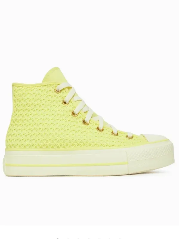 NEW Converse Wmns Chuck Taylor All Star Lift Platform Knit High 'Lemon Slushy' - Image 3