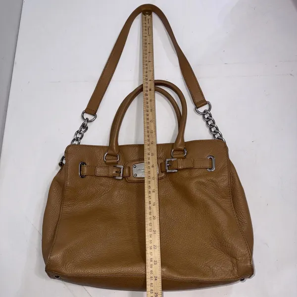 MICHAEL‎ KORS HAMILTON HOBO SHOULDER SATCHEL TOTE BAG Brown LEATHER - Image 7