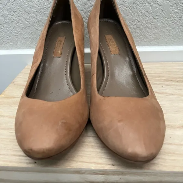 ECCO Camel Brown Almond Toe Leather‎ Pumps 38 - Image 4