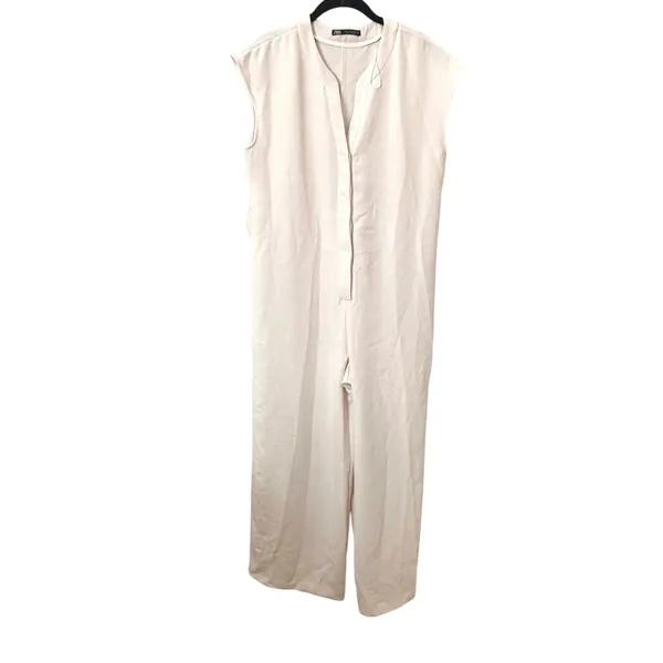 ZARA‎ Wide Leg Jumpsuit White Small - Image 2