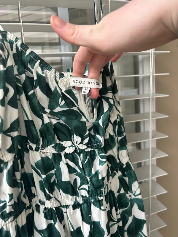 Moon River Green and white maxi dress floral - Image 5