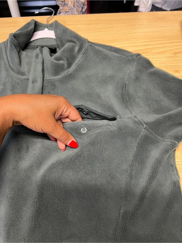 Green Snap-Placket‎ Fleece Pullover - Image 9