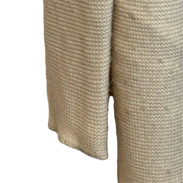 J. McLaughlin Womens Cream Wool Cashmere Faux Fur Trim Cardigan Sweater Small - Image 4