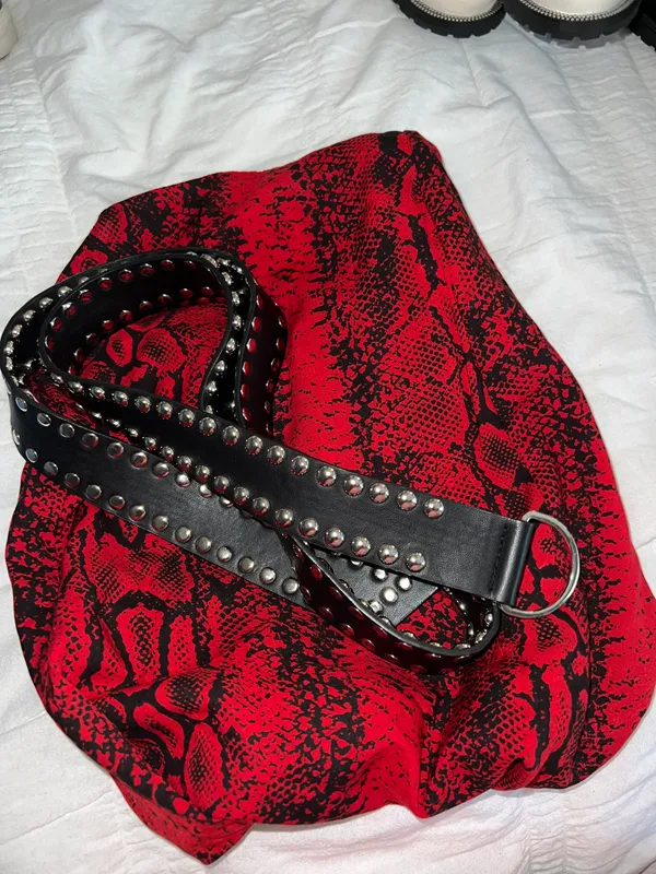 Snakeskin Slip Dress And Belt - Image 4