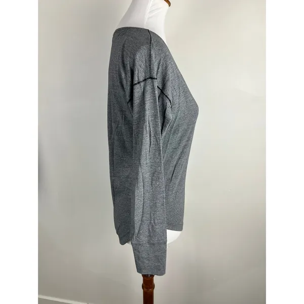Lululemon Gray Long Sleeve Athletic Top Thumbholes V Neck Women's - Image 8