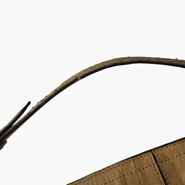 Coach Colette Leather Hobo Bag Tan Python Trim Slouchy Shoulder Bag 16418 - Image 14
