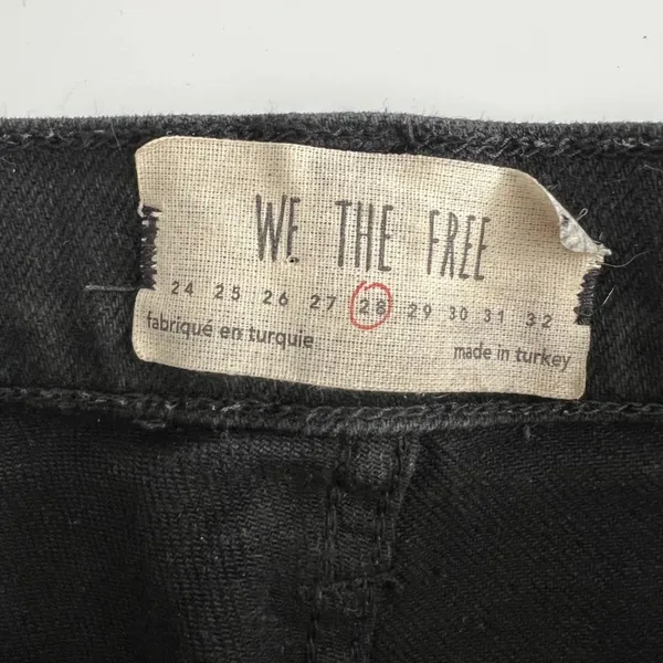 We The Free Skinny Jeans Womens 28 Black Good Distressed Raw Hem High Rise - Image 4