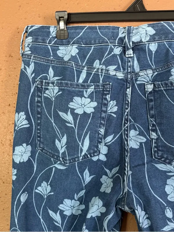 Torrid Belle Isle Aquinnah High Rise Flare Ankle Floral Jeans Blue 10 Tall NWT - Image 5