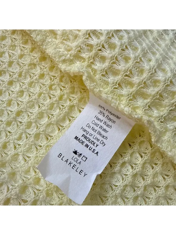 Blakeley Poppy Popcorn Knit Cardigan Pale Yellow Petite Small - Image 12