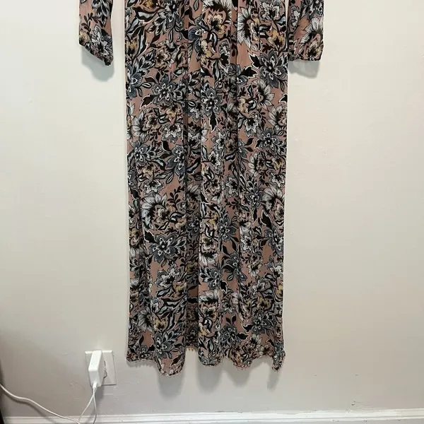 For‎ Love & Lemons Grace Maxi Dress in Nude Floral Size Small - Image 6